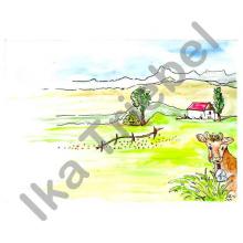 Landschaft mit Kuh