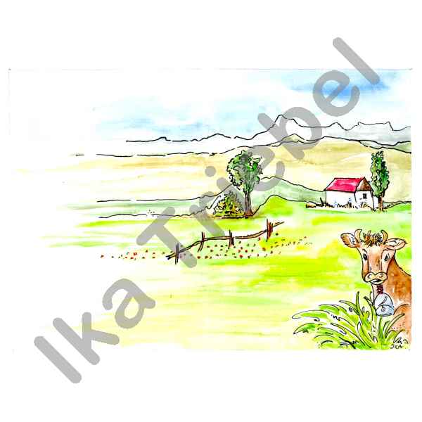 Landschaft mit Kuh